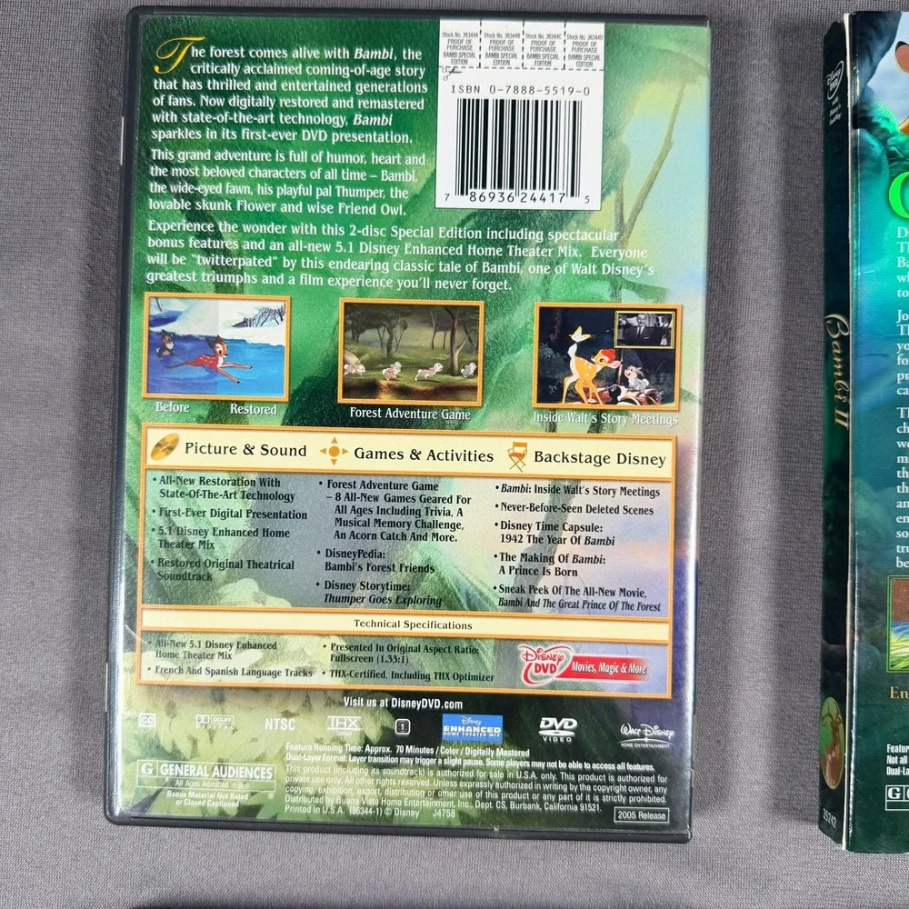 Disney DVD Lot Bambi Lady and the Tramp Alice in Wonderland Special Editions - Picture 15 of 16